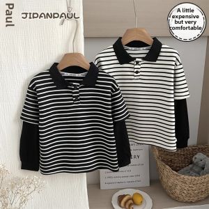 JIFANPAUL | Boys Polo Stripe T-Shirt Autumn Wear