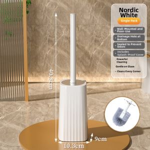 WENKEXIN | Home No-Dead-Corner Toilet Brush Wall Mounted with Base