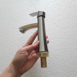 Vòi lavabo lạnh V230 bằng đồng mạ crom sáng bóng không bị hoen gỉ phù hợp lavabo âm bàn