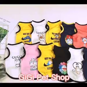 Quần áo ba lỗ vải tốt thú cưng cho chó mèo thoáng mát nhiều họa tiết dễ thương cute giao ngẫu nhiên - Gi Gi Pet Shop