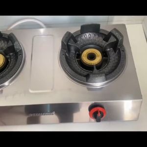 Bếp ga công nghiệp đôi khung inox lửa xanh lớn tiết kiệm ga