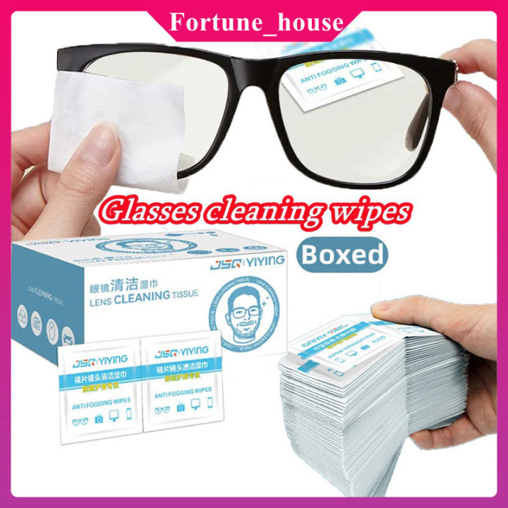 50/100 Pcs Glasses Cleaning Wipes Individually Wrapped Microfiber