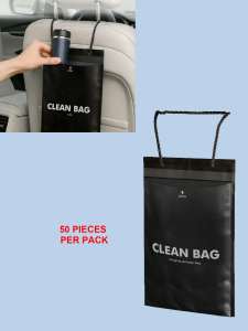 Hanging Car Trash Bag - Thickened PE Long Strap Hangable & Stickable Large Capacity for Waste & Daily Items