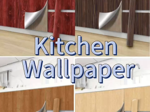 KKL NEW Kitchen oil-proof stickers waterproof fireproof adhesive Stove cabinets high temperature wall paper size ( 5meter*4ocm)#01