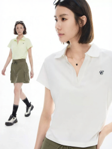 Casual Polo-Style Short Sleeve Womens T-Shirt