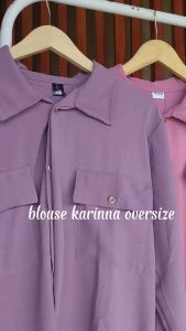 Kemeja Karinna Blouse Atasan Wanita Oversize Shirt Vintage