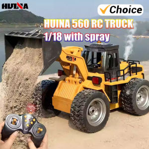 HUINA 1560 1/18 Rc Bulldozer Alloy Tractor Model 2.4G RC Crawler Radio Controlled Cars Trucks Engineering Car Boys Toys Gifts