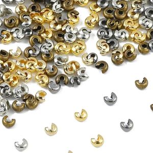 100 Chiếc 4 Mm Hình Mặt Trăng Khóa Hạt Màu Vàng Đồng Cho Tự Làm Vòng Tay Vòng Cổ Trang Sức Làm Phụ Kiện