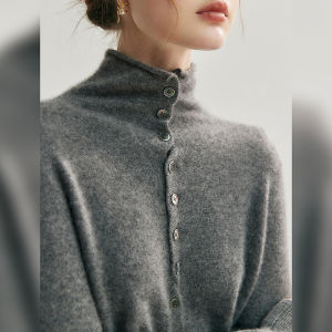 Fasionable Lazy Style Turtleneck Long Sleeve Knit Top