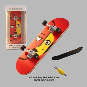 Mini Finger Skateboard Đồ Chơi Họa Tiết Graffiti Hợp Kim Ván Trượt Ngón Tay Thể Thao Quà Tặng Dành Cho Thanh Thiếu Niên 2.9x9.9cm Chất Liệu Gỗ