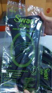 ถุงมือยางสีดำ 9.5นิ้ว ใช้สำหรับทำความสะอาด ล้างจาน ล้างห้องน้ำ ทำสวน