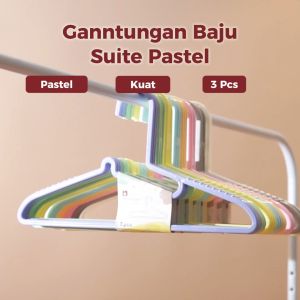 Indokurnia 3pcs Gantungan Baju Premium Suite Pastel