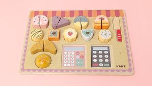 KABI Wooden BAKE SHOP Board Puzzle Game / Mainan Kayu Pretend Play Anak Masak-Masakan / Mainan Pretend Play Kasir Cake Bakery / Mainan Toko Roti Anak / Mainan Edukasi Puzzle Kayu Berkualitas