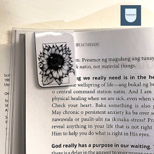 Sunflower Floral Ink Magnetic Bookmark | Bookishnetic × Marya