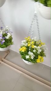 กระเช้าแขวน ดอกบัวสวรรค์ "New" มี 4 สีให้เลือกและสีแบบผสม #ต้นไม้ปลอมตกแต่งบ้าน Leeartplants