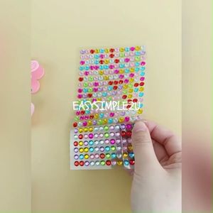 6mm Self Adhesive Acrylic Crystal Rhinestones - 1 Sheet with 38 Rows and 37 Columns - Multi-Color Sparkly Diamond Gem Jewels Stickers for DIY Art Craft Scrapbook - Easy Peel and Stick with Good Viscosity