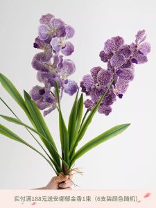 JUNJUN Artificial Orchids Collection Decorative Silk Flowers Home Decorations Single/Bouquet Placement Floral Artistry