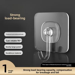 Hayan | No-Drill Strong Adhesive Wall Hook Transparent Adhesive Hook