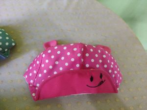 topi anak pulkadot gratis bordir nama