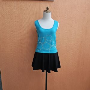NEW atasan wanita biru tosca GUESS cewek M L blouse kutung santai cute