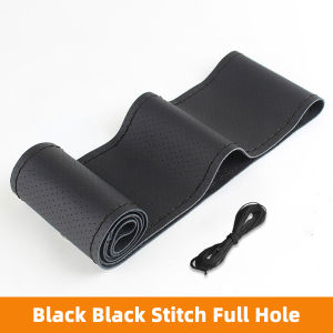 Yitong Leatherette Steering Wheel Cover With Needles Breathable Design Thread Diy Braid Fit For Most Vehicles Diameter 36-38cm