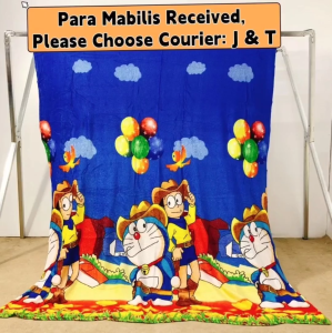 Funny Home Collection - Velvet Fleece Blanket - Doraemon Character Design (135 cm X 195 cm)