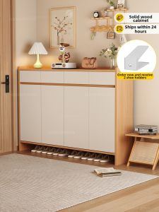 SAMEDREAM | Home Entryway Wooden Shoe Cabinet Wall-mounted Hallway Storage
