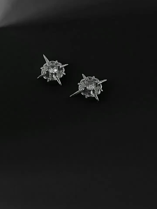 1Pair Polaris Magnetic Ear Clips Cross Star Zircon Earrings No Piercing Hip Hop Ear Jewelry for Men