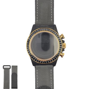 Carbon Fiber Watch Case for VK63 4130 Chronograph Movement Replacement Mod Kit with Nylon Strap Lightweight Sport Watch Parts