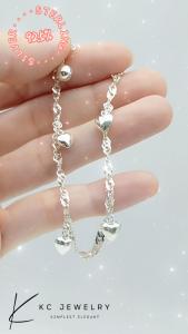 KC Jewelry S925 Silver 4 Glossy Love Wavy Bracelet