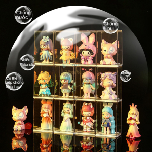 Hộp Nhựa Trong Suốt Trưng Bày Mô Hình Đồ Chơi Chống Bụi Có Thể Xếp Chồng