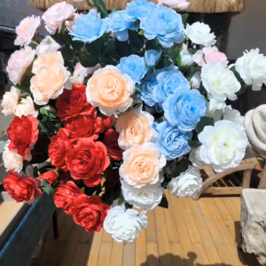 3 Artificial Peonies e-headed Peony Home Decoration Wedding Flower Arrangement Photography Props