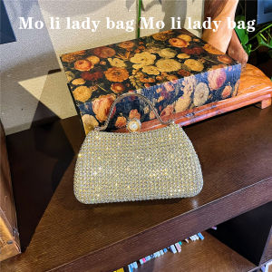 Luxurious Diamond Embedded Evening Clutch Bag for Women Retro Style Handbag Suitable for Cheongsam Dresses And Dinner Parties