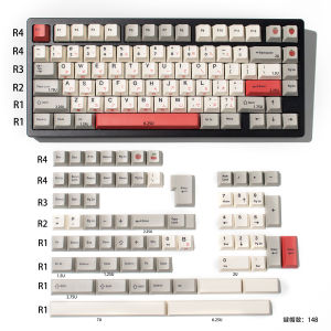 144 Keys Retro Keycaps Dye Sublimation Cherry Profile PBT Keycaps Side Print Keycaps For MX Mechanical Keyboard Wooting60/HM66