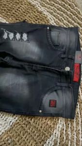 Celana Jeans Pria Motif Sobek Lutut Ripped Jeans Manroock Denim Stretch Premium