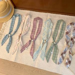 JOSEN LIGHTING | Summer Dopamine Checkered Beaded Scarf Necklace