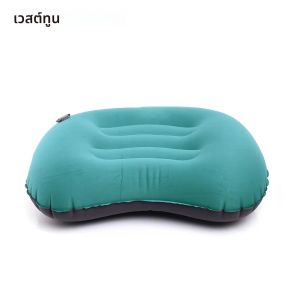 WESTTUNE หมอนเป่าลมแบบพกพาเบาเป็นพิเศษแคมป์ปิ้งหมอนเดินทางกลางแจ้งอุปกรณ์ป้องกันการนอนหลับสำหรับคอและเอว