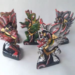 Patung kayu garuda kencana bali 16cm kerajinan ukiran tangan handmade