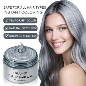 EELHOE | Silver Gray Temporary Hair Color WaxInstant Natural Hairstyle Cream Dye for YouthDisposable Coloring Mud for Cosplay Halloween