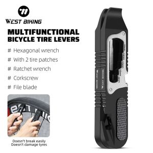 West Biking | WEST BIKING Bicycle Wrench Set Multifunctional Portable Bicycle Tire Lever Ratchet Wrench Kit Tire Prying Rod Bike Repair Tools