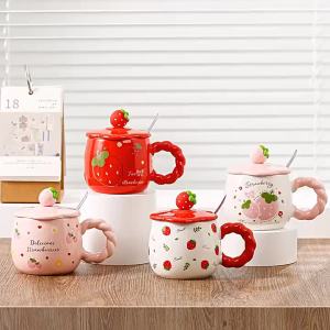 Cute Strawberry Cartoon Ceramic Mug
