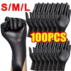 100/20Pcs Disposable Black Nitrile Gloves for Household Cleaning Work Safety Gloves Repairing Gardening Gloves Kitchen Cooking Tools Tatto
