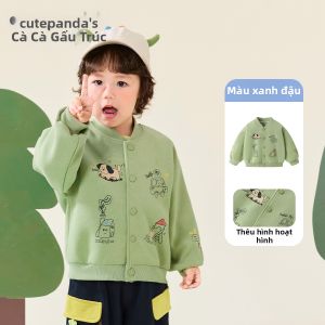 CUTEPANDAS | Đồ Mặc Ngoài In Hình Thụy Sĩ Cotton Cho Bé Mùa Xuân và Thu