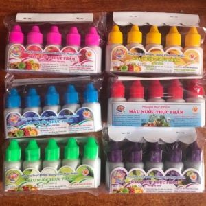 combo 5 lọ 5 màu thực phẩm làm bánh và làm slime an toàn