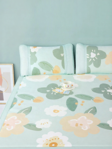 Boyang Home Textile | Printed Cool and Washable Foldable Icesilk Mat 3-piece Set