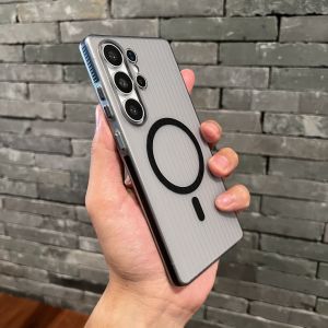 MAKE | Magnetic Stripe Patterned Phone Case Magnetic Strip Design Scratch-Resistant Full Enclosure Protection Matte Drop-Protection Compatible with Samsung S Series