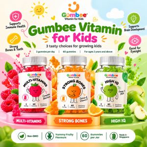 Gumbee Vitamin for Kids Multi-Vitamins Strong Bones High IQ Non-GMO Made in Singapore