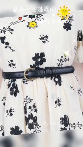 Korean Version of Soft Fashion Thin Belt Casual Fashion Belt Women Wearing All Metal Round Buckle High Quality PU Belt