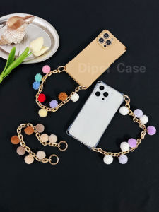 Fashionable Plush Mobile Phone Chain Handbag Accessory Universal Compatibility Ball Hanging Ornament Durable Short Chain