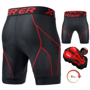 X-Tiger | X-TIGER Mens Cycling Underwear Shorts 5D Padded Sports Riding Bike Bicycle MTB Liner Shorts with Anti-Slip Leg Grips